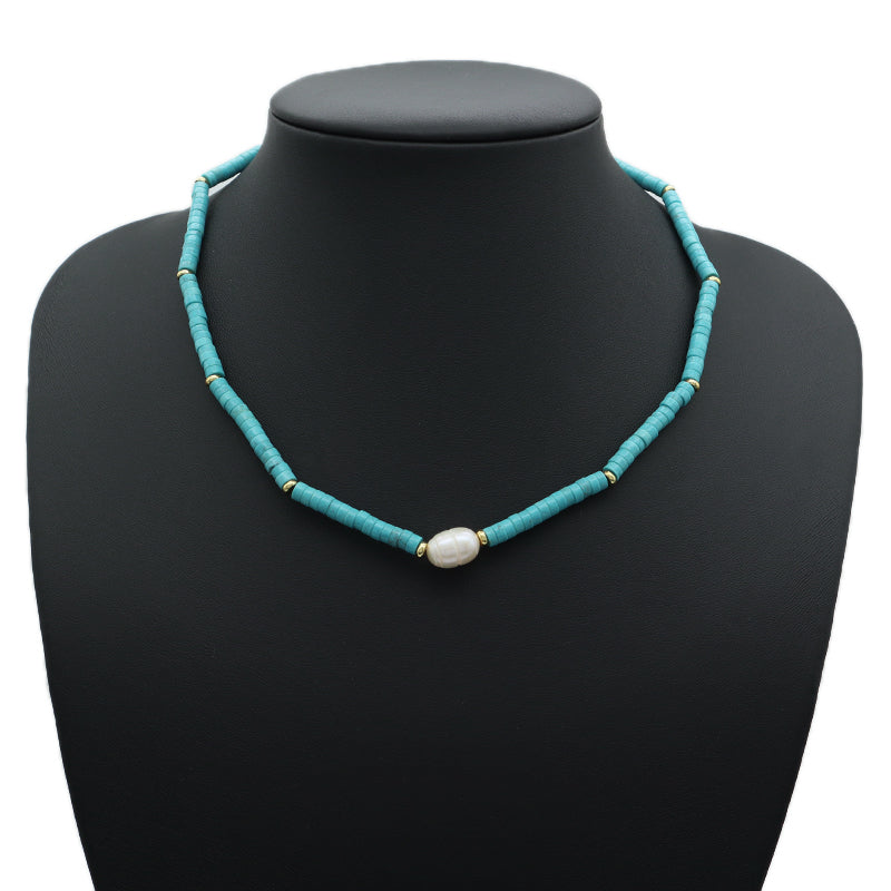 Custom OEM Wholesale Handmade Women Gift Gold Plated Brass Tail Chain Fresh Water Baroque Pearl Natural Stone Beads Necklace