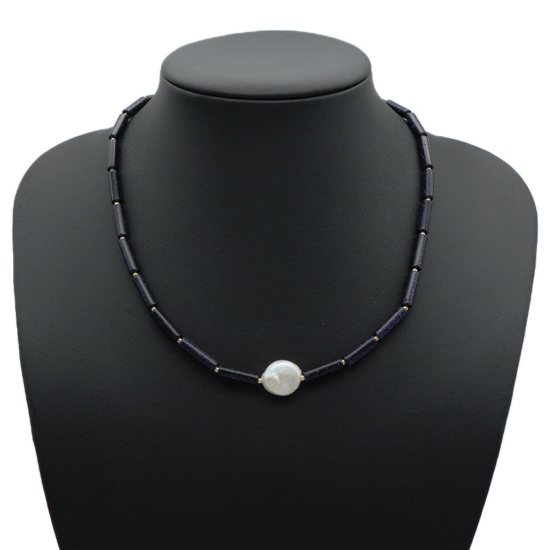 Various OEM Custom Handmade Women Gold Plated Brass Tail Chain Natural Stone Beads Fresh Water Baroque Pearl Necklace