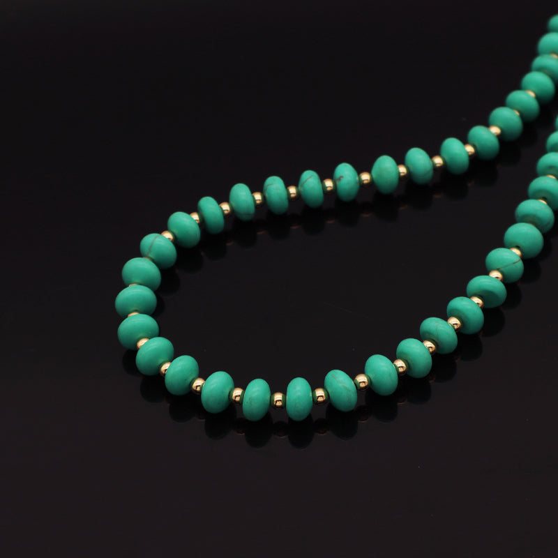 Hot Selling OEM China Factory Wholesale Fashion Gift Handmade Custom Gold Plated Blue Natural Stone Beads Necklace For Women
