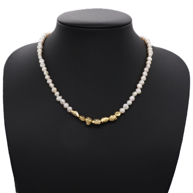 OEM Handmade Custom Gold Plated Enamel Mushroom Pendant Fresh Water Pearl Natural Stone Beads Necklace