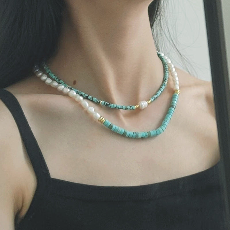 Newest Custom Fashionable OEM Wholesale Handmade Gold Plated Fresh Water Pearl Pendant Natural Stone Beads Necklace For Women