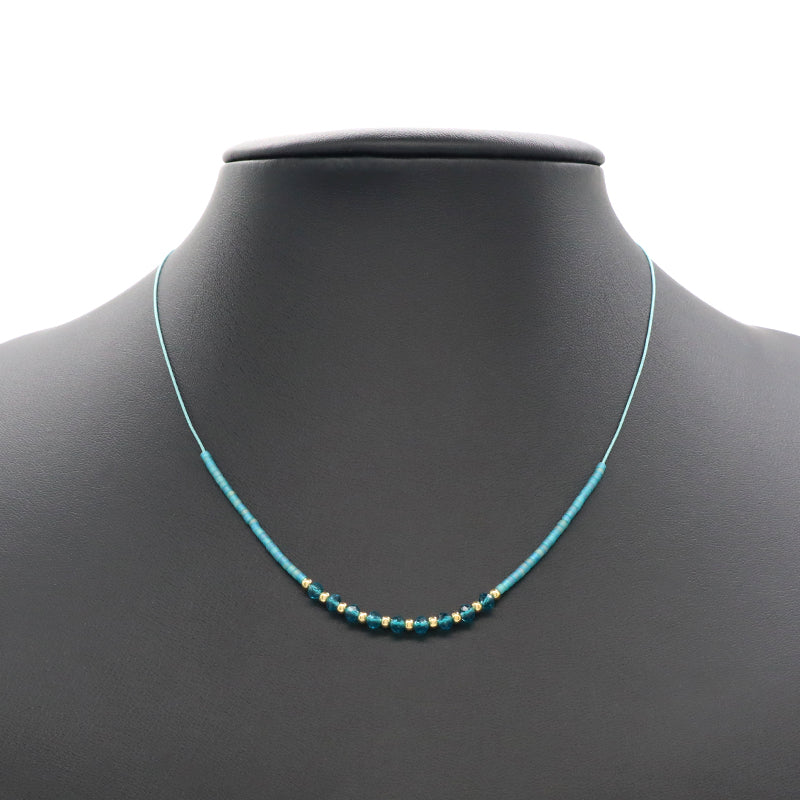 Custom Manufacture Factory Wholesale Adjustable Handmade Miyuki Beads Necklace Glass Crystal 925 silver Necklace For Women