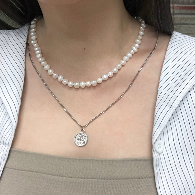 Customized Wholesale OEM Factory Handmade Women Gift Gold Plated 925 Sterling Silver 7-8mm Natural Freshwater Pearl Necklace