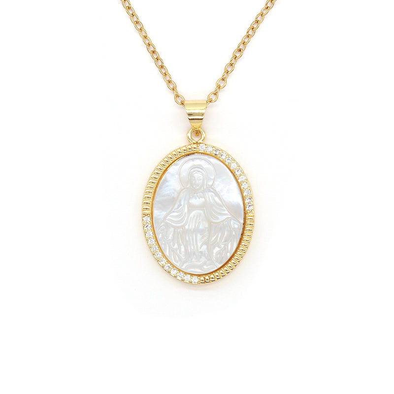 Factory New Fashion Factory Newest Custom Wholesale Fashion Shell Pendant Gold Plated Chain Jewelry Brass Chain necklace
