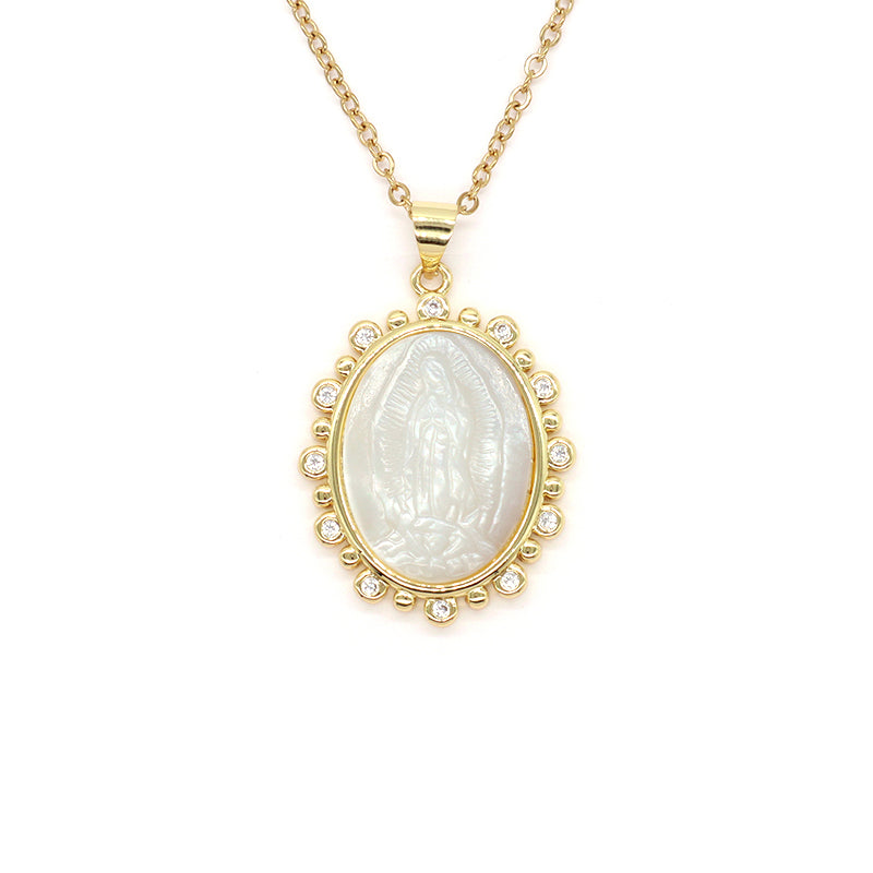 Factory New Fashion Factory Newest Custom Wholesale Fashion Shell Pendant Gold Plated Chain Jewelry Brass Chain necklace
