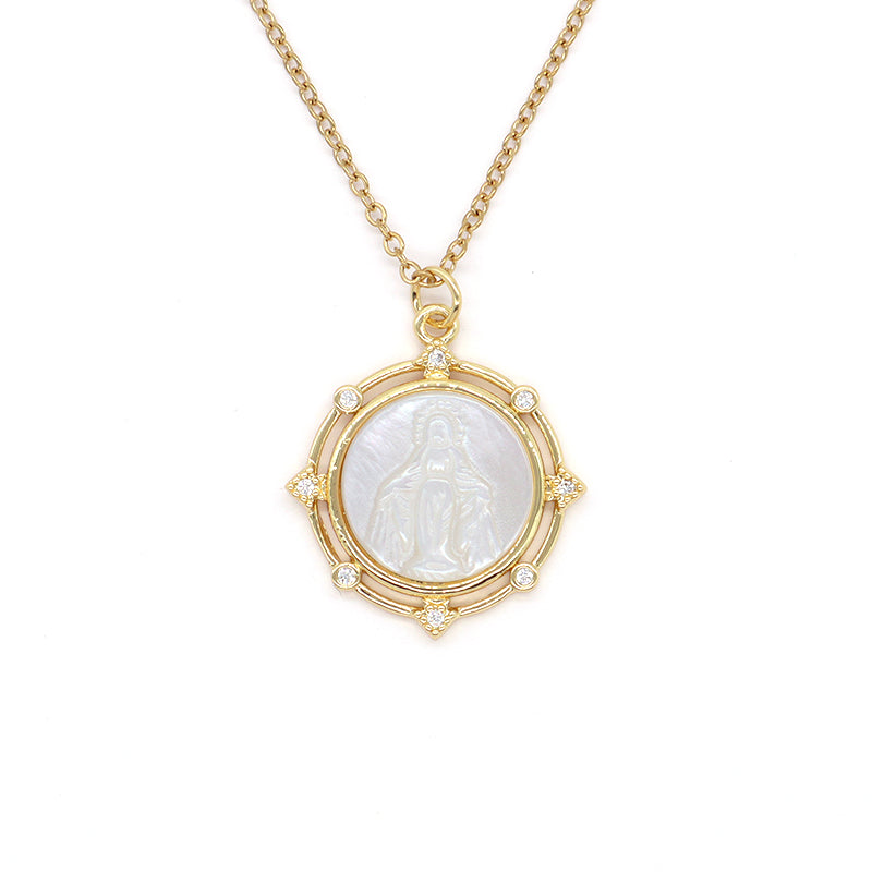 Factory New Fashion Factory Newest Custom Wholesale Fashion Shell Pendant Gold Plated Chain Jewelry Brass Chain necklace