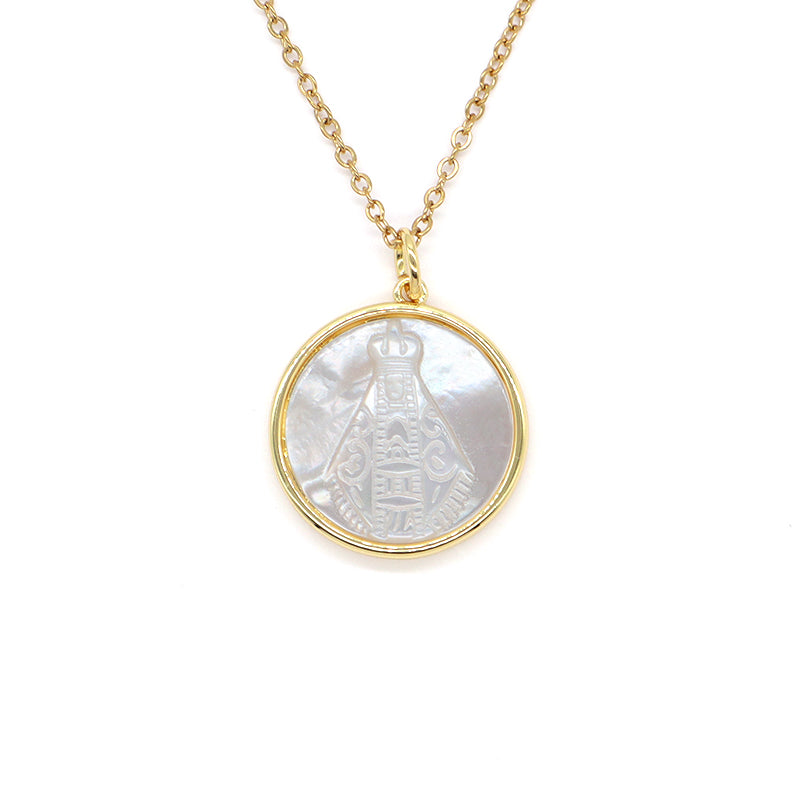 Factory New Fashion Factory Newest Custom Wholesale Fashion Shell Pendant Gold Plated Chain Jewelry Brass Chain necklace