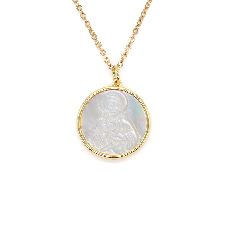 Factory New Fashion Factory Newest Custom Wholesale Fashion Shell Pendant Gold Plated Chain Jewelry Brass Chain necklace