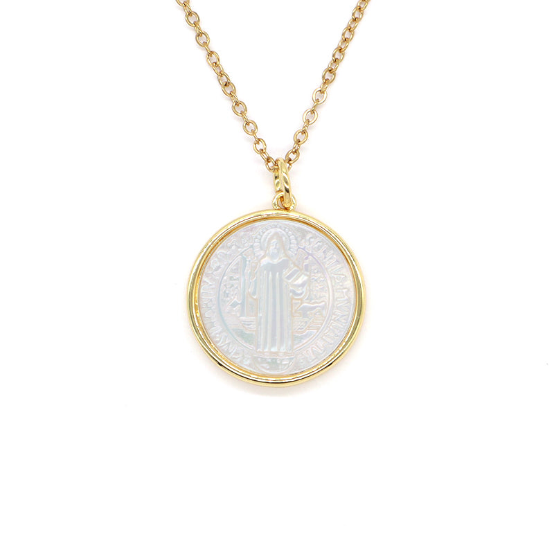 Factory New Fashion Factory Newest Custom Wholesale Fashion Shell Pendant Gold Plated Chain Jewelry Brass Chain necklace
