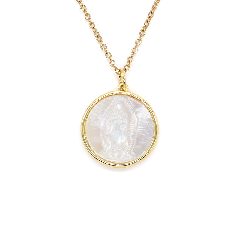 Factory New Fashion Factory Newest Custom Wholesale Fashion Shell Pendant Gold Plated Chain Jewelry Brass Chain necklace