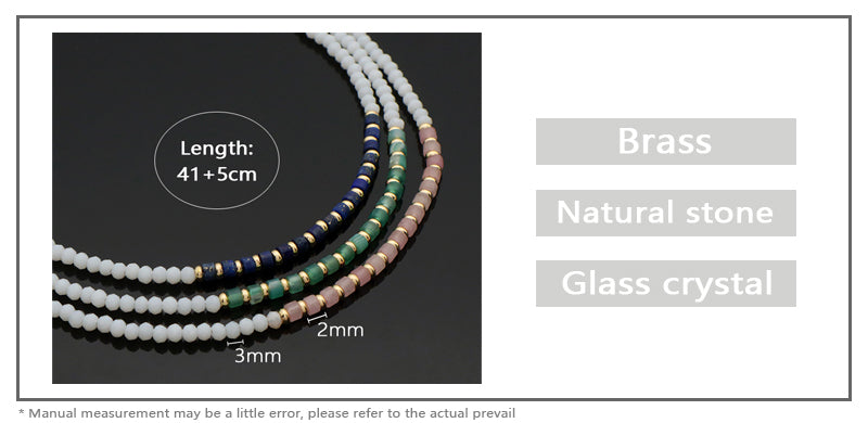 OEM Wholesale China Factory Customized Handmade Manufacture Gold Plated Natural Stone Beads Glass Crystal Beads Necklace