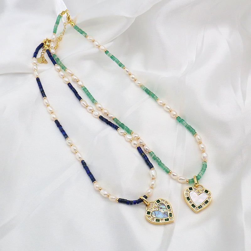 OEM Factory Wholesale Customized Handmade China Factory Women Gold Plated Shell Pendant Fresh Water Pearl Natural Stone Necklace