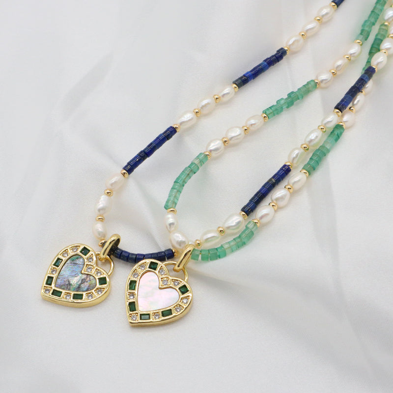 OEM Factory Wholesale Customized Handmade China Factory Women Gold Plated Shell Pendant Fresh Water Pearl Natural Stone Necklace