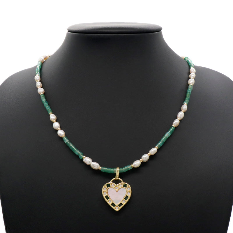 OEM Factory Wholesale Customized Handmade China Factory Women Gold Plated Shell Pendant Fresh Water Pearl Natural Stone Necklace