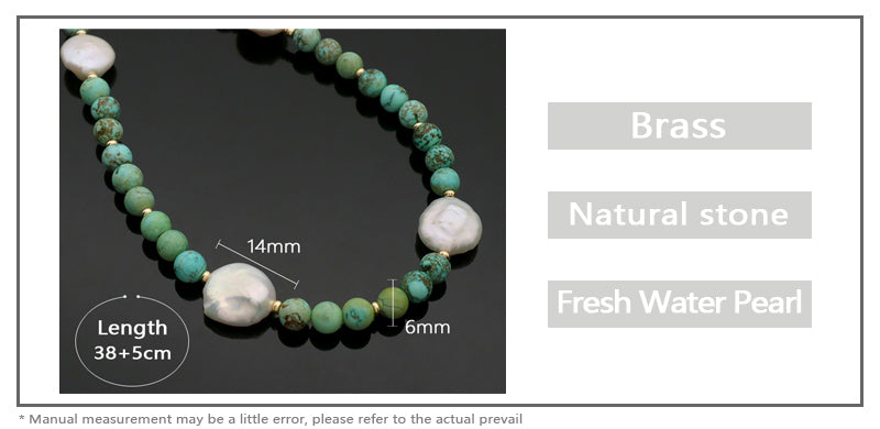 Custom Wholesale Handmade Gold Plated Fresh Water Pearl Natural Stone Beads Necklace