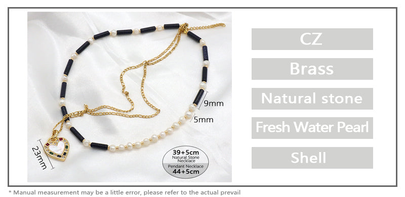 Custom Handmade Gold Plated Fresh Water Pearl Natural Stone Beads Necklace