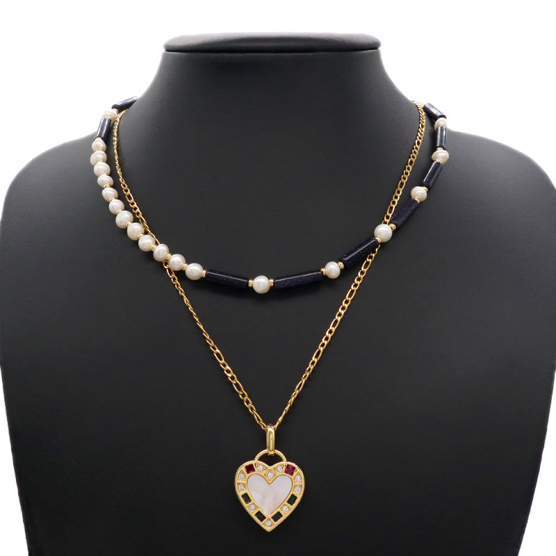 Custom Wholesale Handmade Trendy Manufacture Gold Plated Fresh Water Pearl Natural Stone Beads Necklace