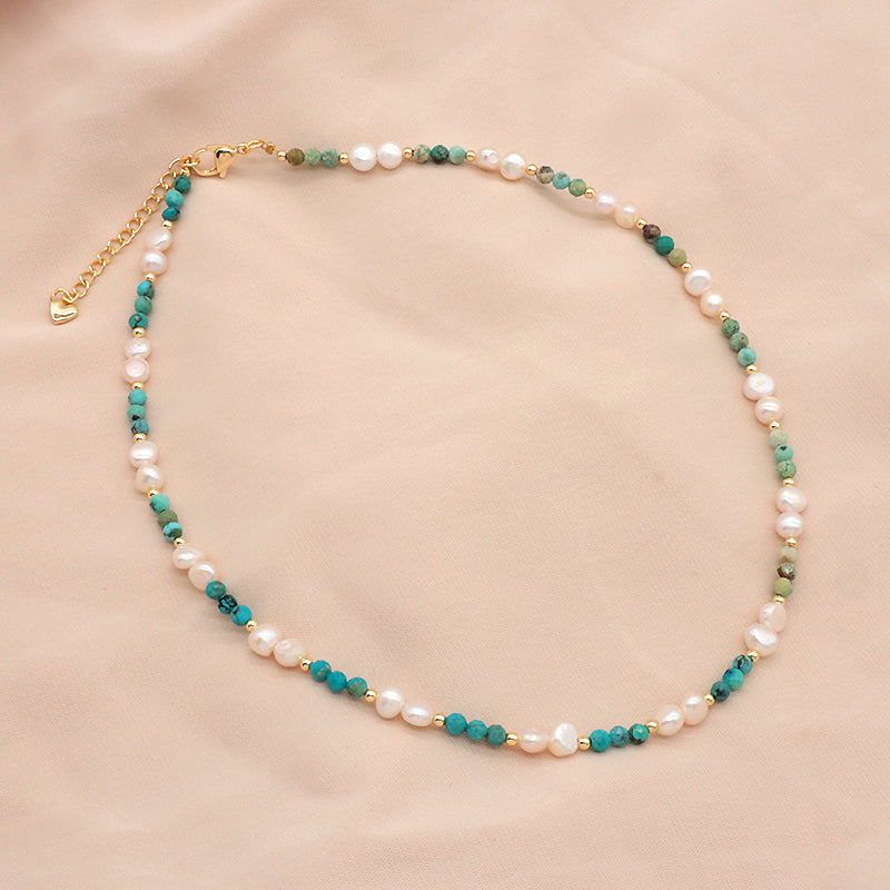 Custom Quality Manufacture Factory Wholesale Adjustable Handmade Natural Stone Necklace Fresh Water Pearl Necklace For Women