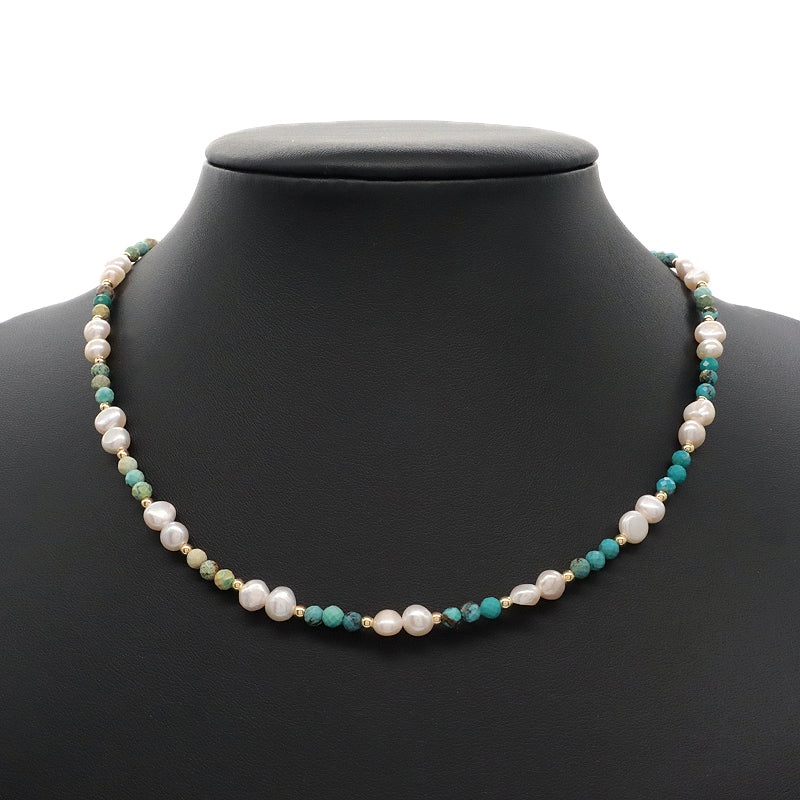 Custom Quality Manufacture Factory Wholesale Adjustable Handmade Natural Stone Necklace Fresh Water Pearl Necklace For Women
