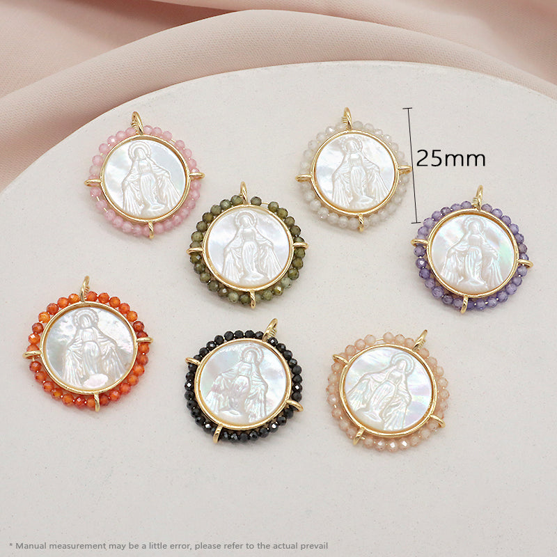 Customized Wholesale Fashion Design Gold Plated Chain Brass Chain Jewelry Natural Stone Beads Shell Pendant Necklace