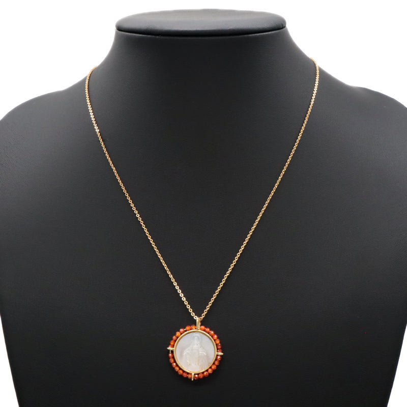 Customized Wholesale Fashion Design Gold Plated Chain Brass Chain Jewelry Natural Stone Beads Shell Pendant Necklace