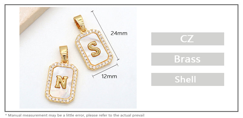 Fashion Design Customized Wholesale Gold Plated Chain Brass Chain Jewelry Shell Letter Pendant Necklace