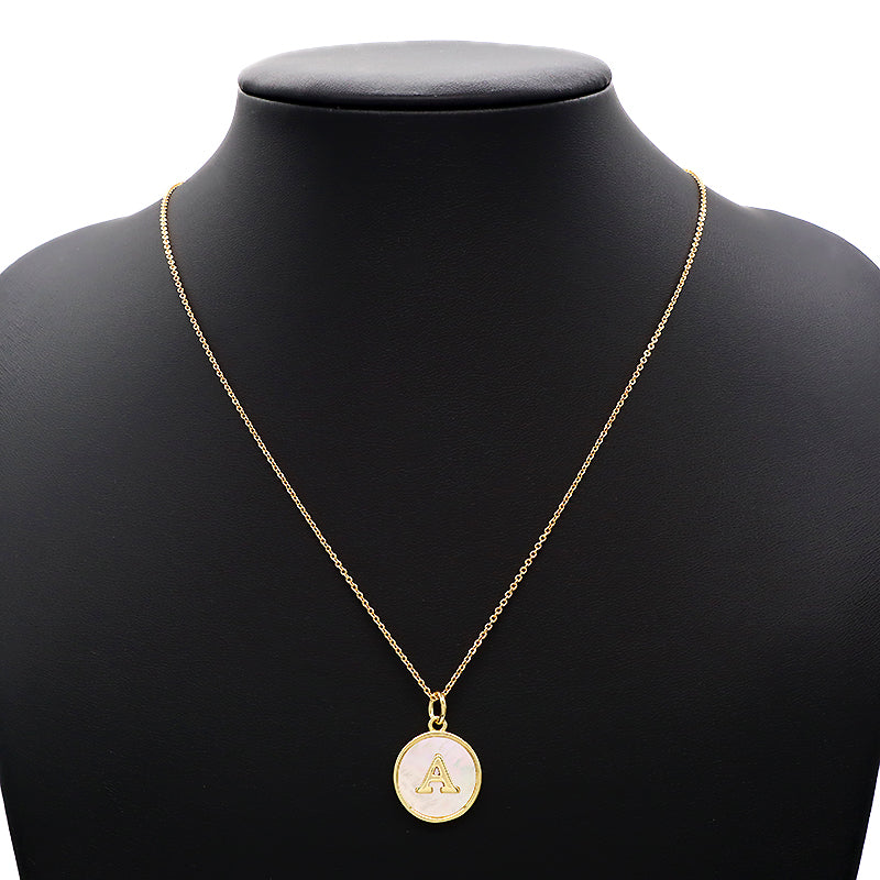 Newest Wholesale Customizable Letters Pendant Jewelry Gift Shell Pendant Gold Plated Necklace