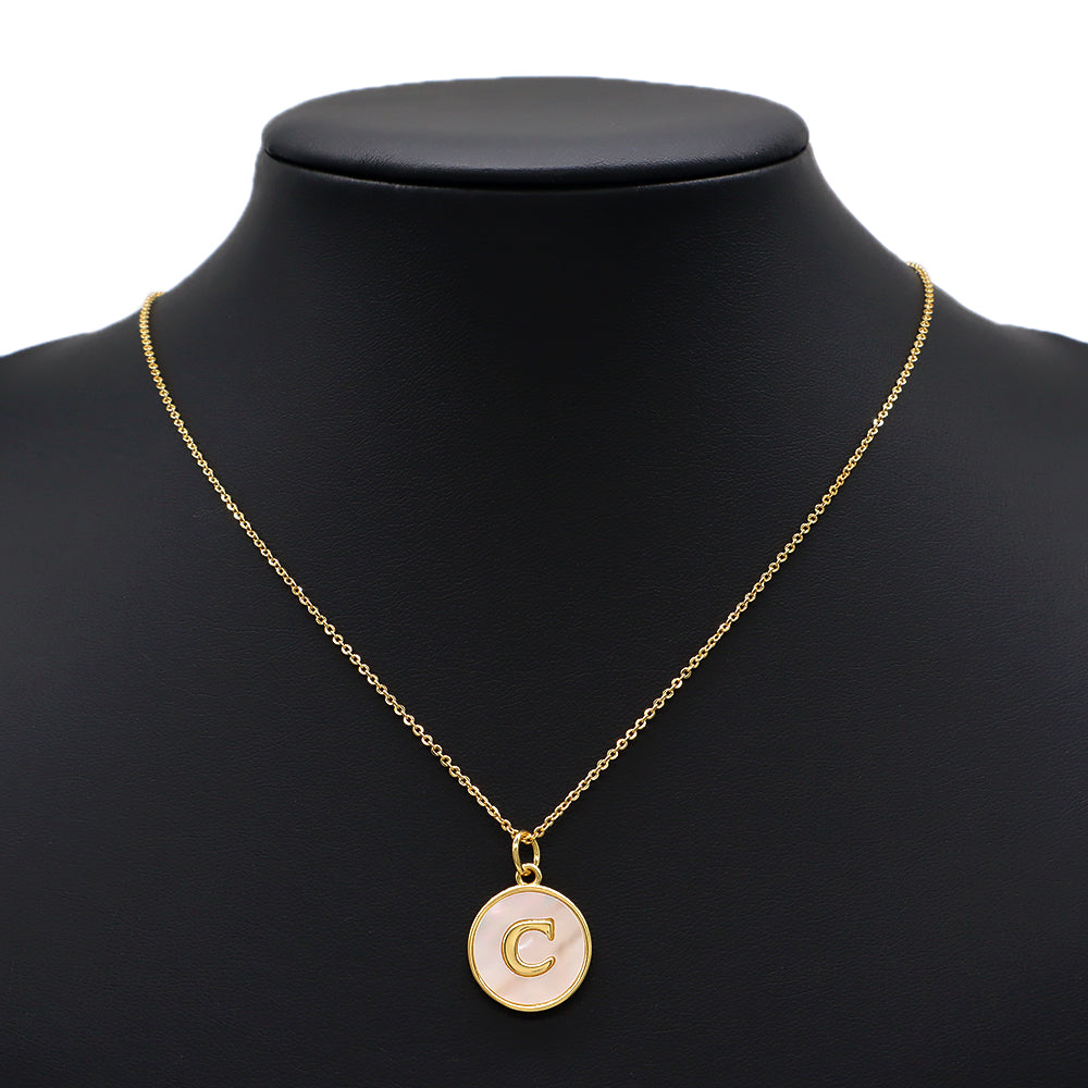 Newest Wholesale Customizable Letters Pendant Jewelry Gift Shell Pendant Gold Plated Necklace