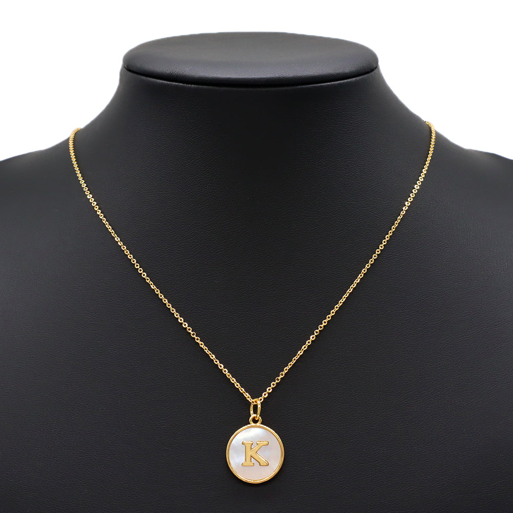 Newest Wholesale Customizable Letters Pendant Jewelry Gift Shell Pendant Gold Plated Necklace