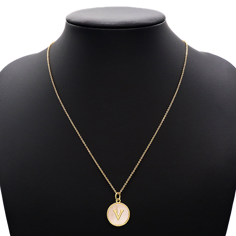 Newest Wholesale Customizable Letters Pendant Jewelry Gift Shell Pendant Gold Plated Necklace