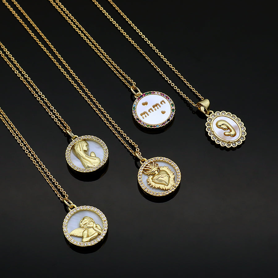 Newest Customizable Factory Fashion Wholesale CZ Shell Pendant Gold Plated Chain Jewelry Brass Chain Necklace