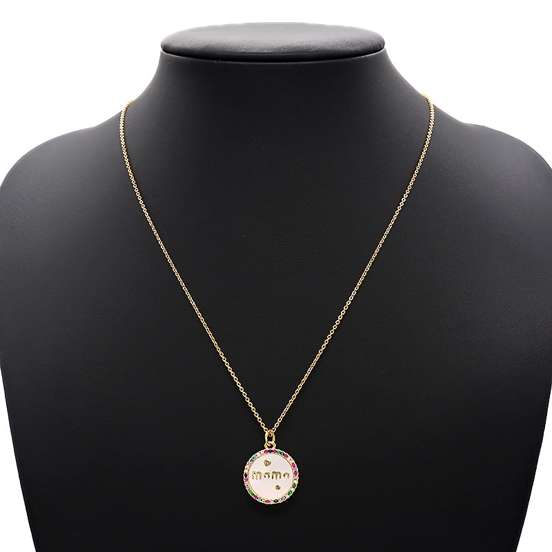 Newest Customizable Factory Fashion Wholesale CZ Shell Pendant Gold Plated Chain Jewelry Brass Chain Necklace
