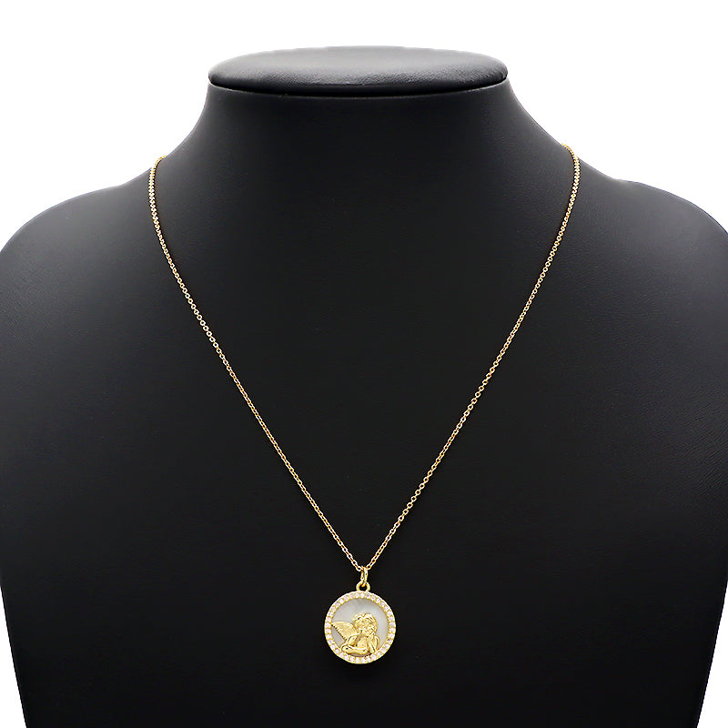 Newest Customizable Factory Fashion Wholesale CZ Shell Pendant Gold Plated Chain Jewelry Brass Chain Necklace