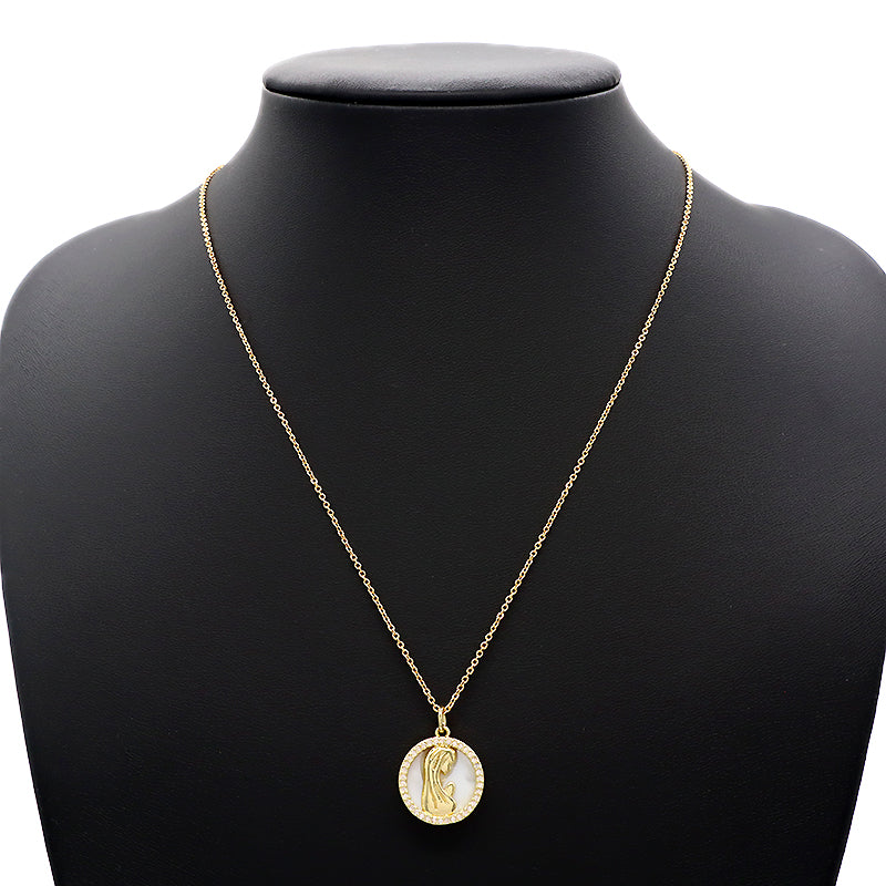Newest Customizable Factory Fashion Wholesale CZ Shell Pendant Gold Plated Chain Jewelry Brass Chain Necklace