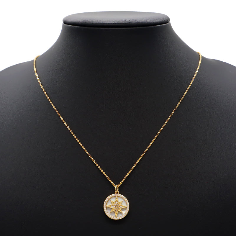 Newest Customizable Factory Fashion Wholesale CZ Shell Pendant Gold Plated Chain Jewelry Brass Chain Necklace