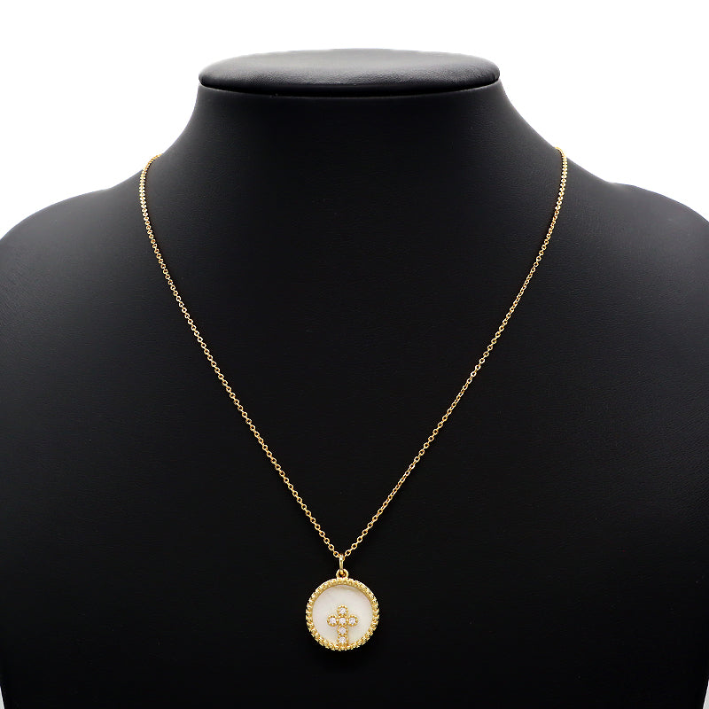 Factory Fashion Newest Custom Wholesale Shell Pendant Gold Plated Chain Jewelry Brass Chain Necklace