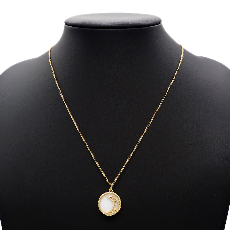 Factory Fashion Newest Custom Wholesale Shell Pendant Gold Plated Chain Jewelry Brass Chain Necklace