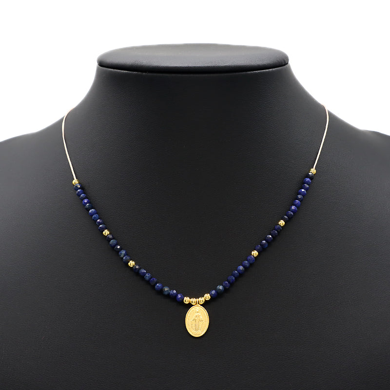Handmade Natural Stone Beads Gold Plated 925 Sterling Silver Charms Necklace Bracelet Jewelry Set