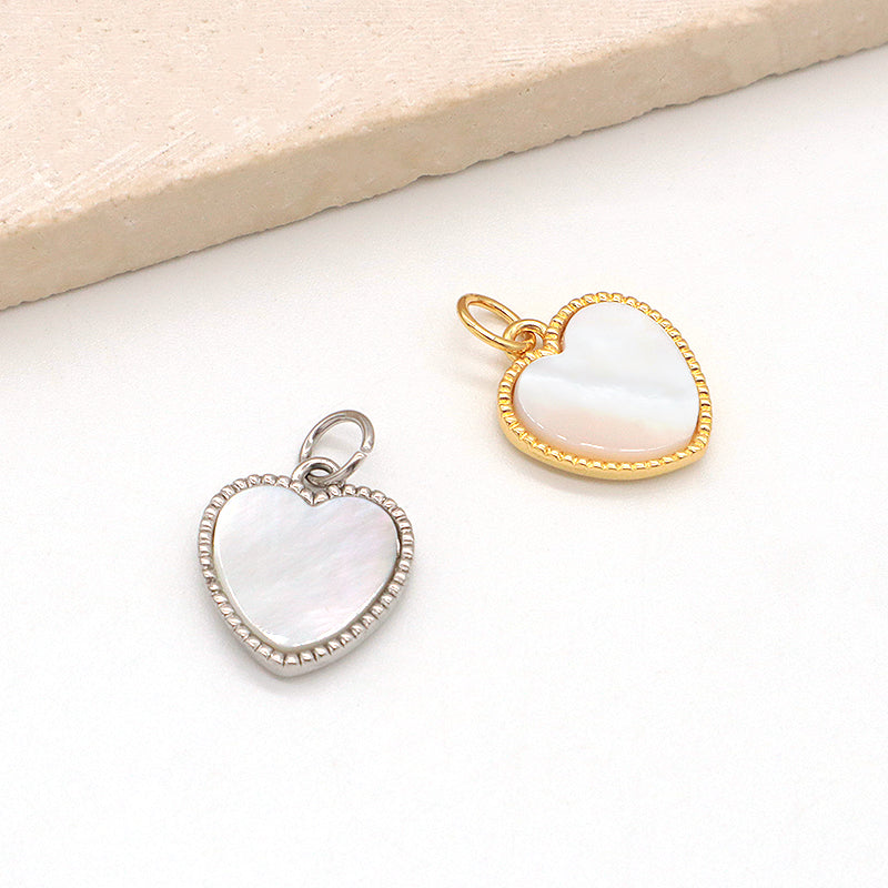 Wholesale Fashion Custom Women Gift Trendy Heart Shell Pendant Jewelry Gold Plated Stainless Steel Chain Necklace