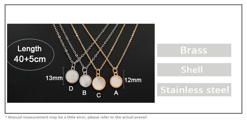 Wholesale Various Newest Custom Jewelry Shell Pendant Jewelry Gold Plated Stainless Steel Chain Natural Round Shell Pendant For Necklace Jewelry