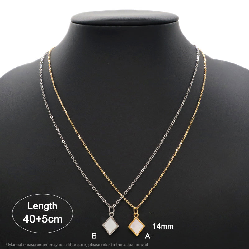 Newest Wholesale Custom Manufacture Factory Charm Women Gold Plated Stainless Steel Chain Prismatic Shell Pendant For Necklace