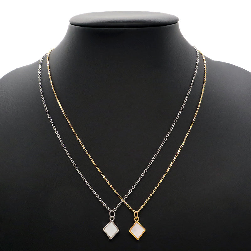 Newest Wholesale Custom Manufacture Factory Charm Women Gold Plated Stainless Steel Chain Prismatic Shell Pendant For Necklace