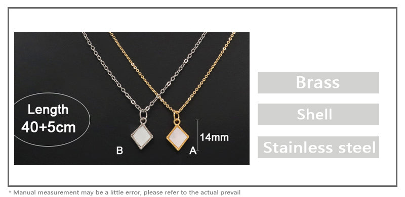 Newest Wholesale Custom Manufacture Factory Charm Women Gold Plated Stainless Steel Chain Prismatic Shell Pendant For Necklace