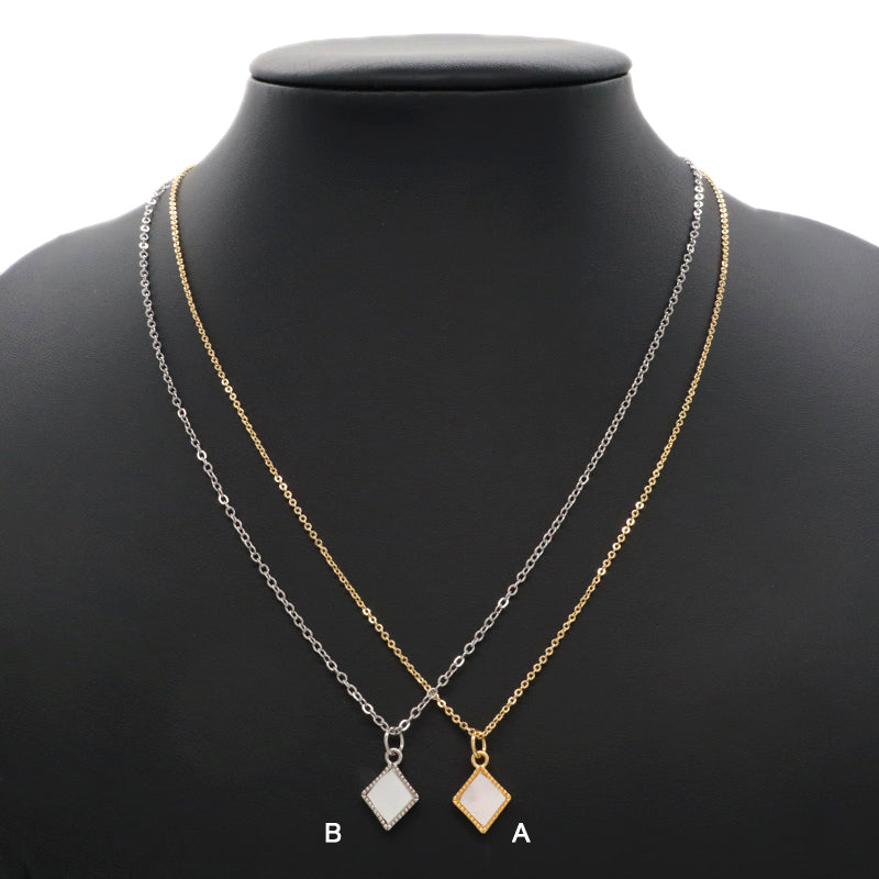 Newest Wholesale Custom Manufacture Factory Charm Women Gold Plated Stainless Steel Chain Prismatic Shell Pendant For Necklace