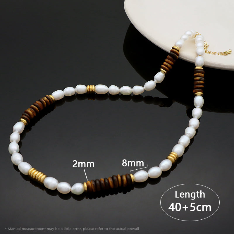 Wholesale Custom Newest Design Trendy Fashion Handmade Manufacture Natural Stone Beads Jewelry Fresh Water Pearl Necklace