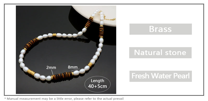 Wholesale Custom Handmade Natural Stone Beads Jewelry Fresh Water Pearl Necklace