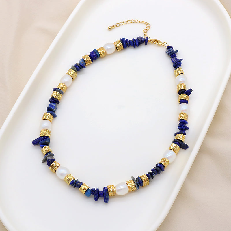 Good Quality Custom Manufacture Factory Wholesale Adjustable Handmade Natural Stone Necklace Fresh Water Pearl Necklace For Women