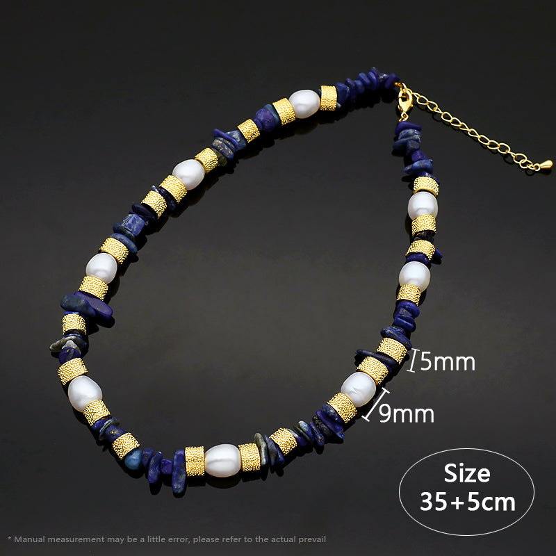 Good Quality Custom Manufacture Factory Wholesale Adjustable Handmade Natural Stone Necklace Fresh Water Pearl Necklace For Women