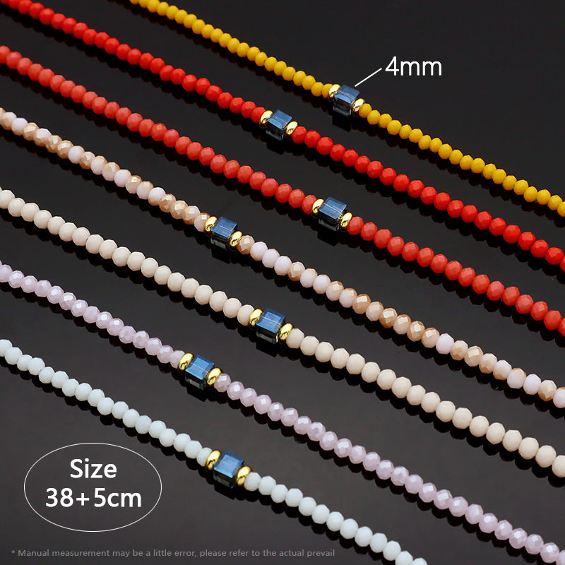 Handmade OEM Wholesale Fashion Customized Gold Plated Glass Crystal Necklace For Women Gift