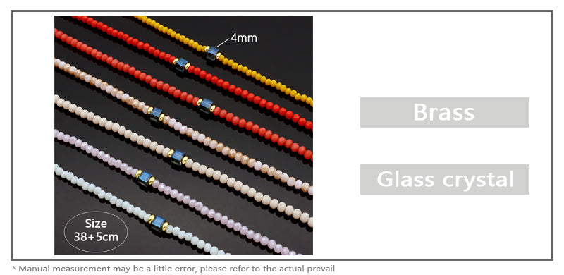 Handmade OEM Wholesale Fashion Customized Gold Plated Glass Crystal Necklace For Women Gift